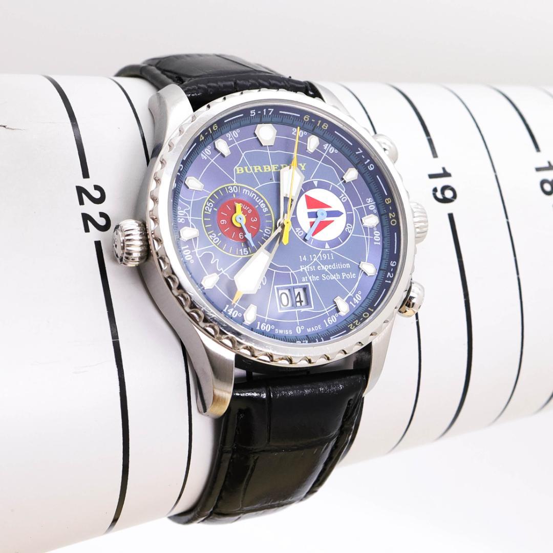 稼働 BURBERRY 腕時計 BU7504 南極点初到達記念 クロノグラフ