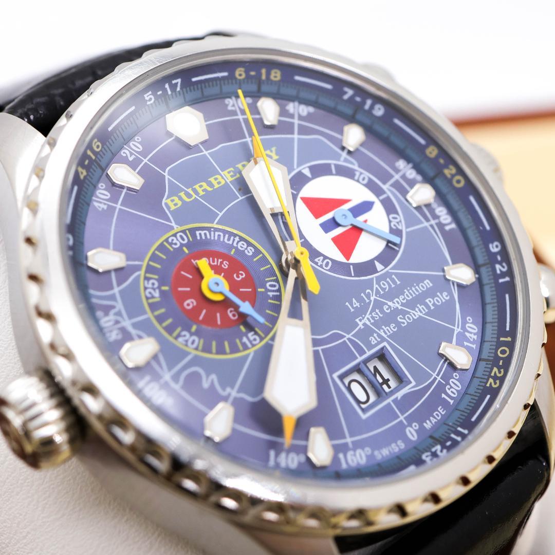 稼働 BURBERRY 腕時計 BU7504 南極点初到達記念 クロノグラフ