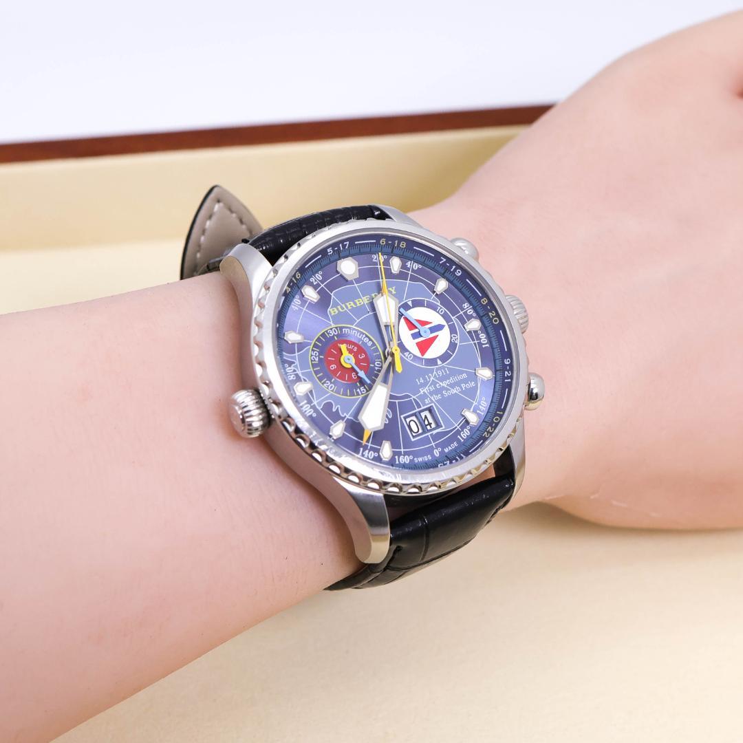 稼働 BURBERRY 腕時計 BU7504 南極点初到達記念 クロノグラフ