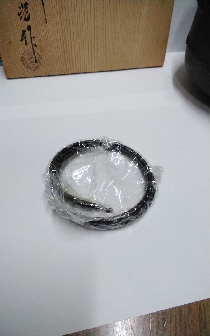 mJu-03.佐藤清光作・小釜・尻張釜・アンティーク・共箱付き