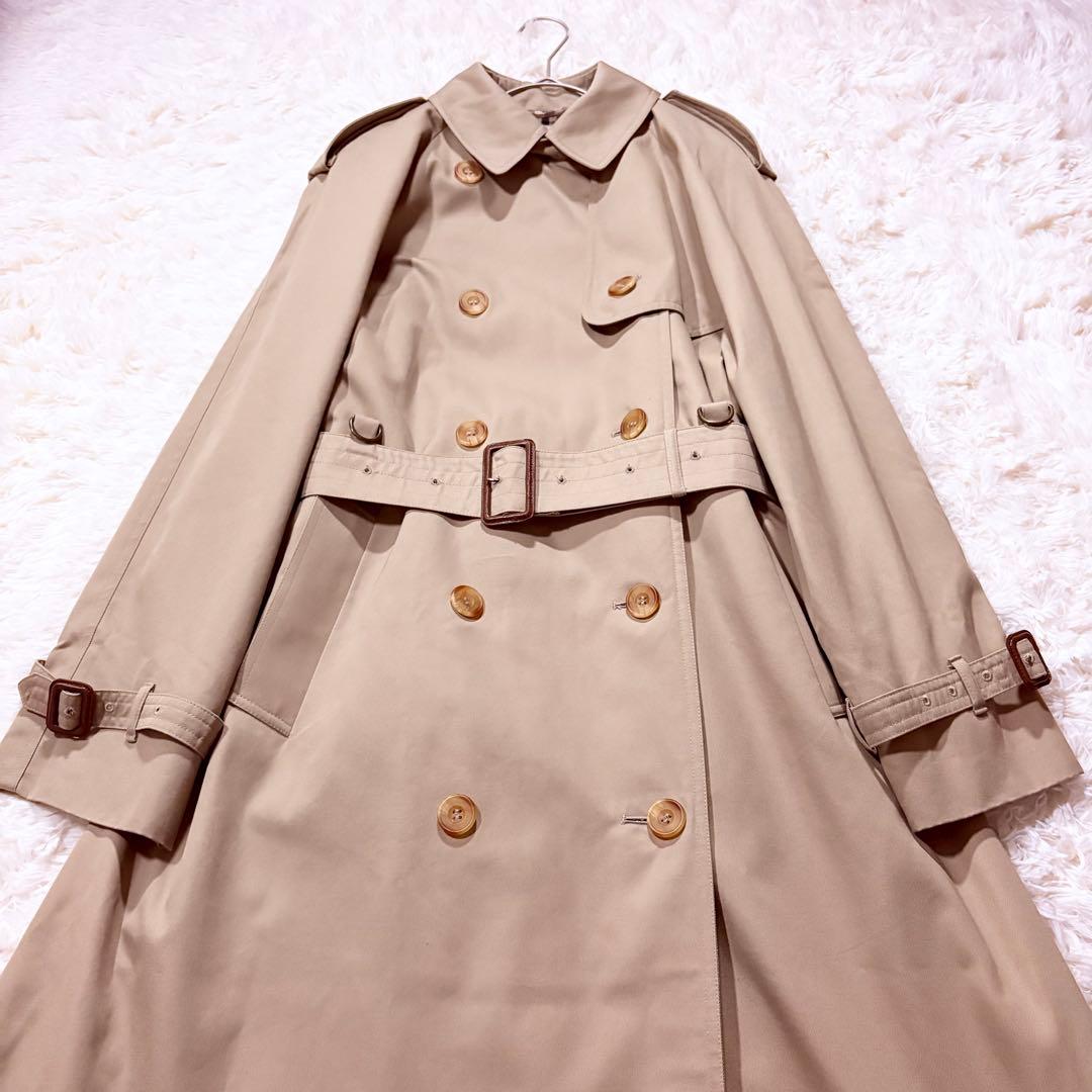 極美品★アクアスキュータム トレンチコート ベージュ 英国製 XL