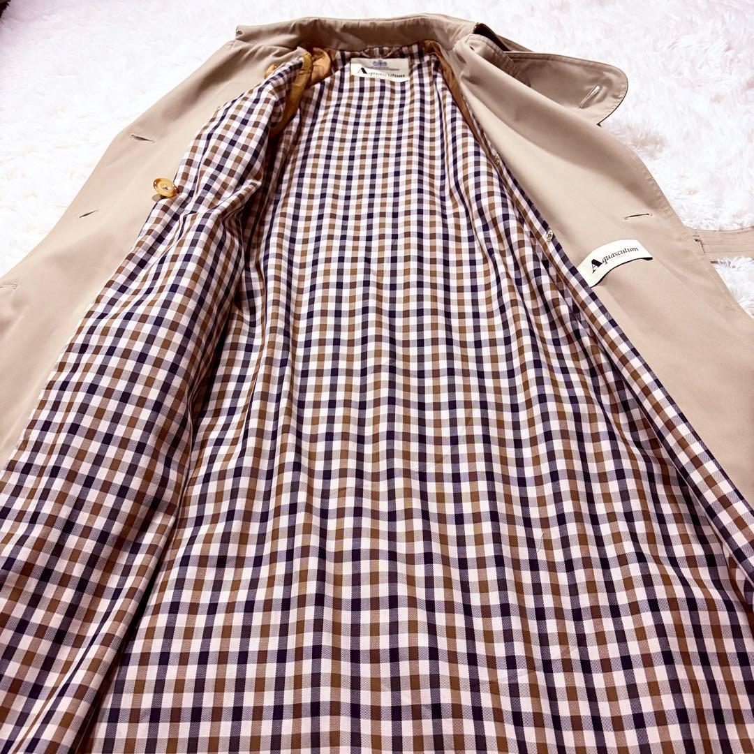 極美品★アクアスキュータム トレンチコート ベージュ 英国製 XL