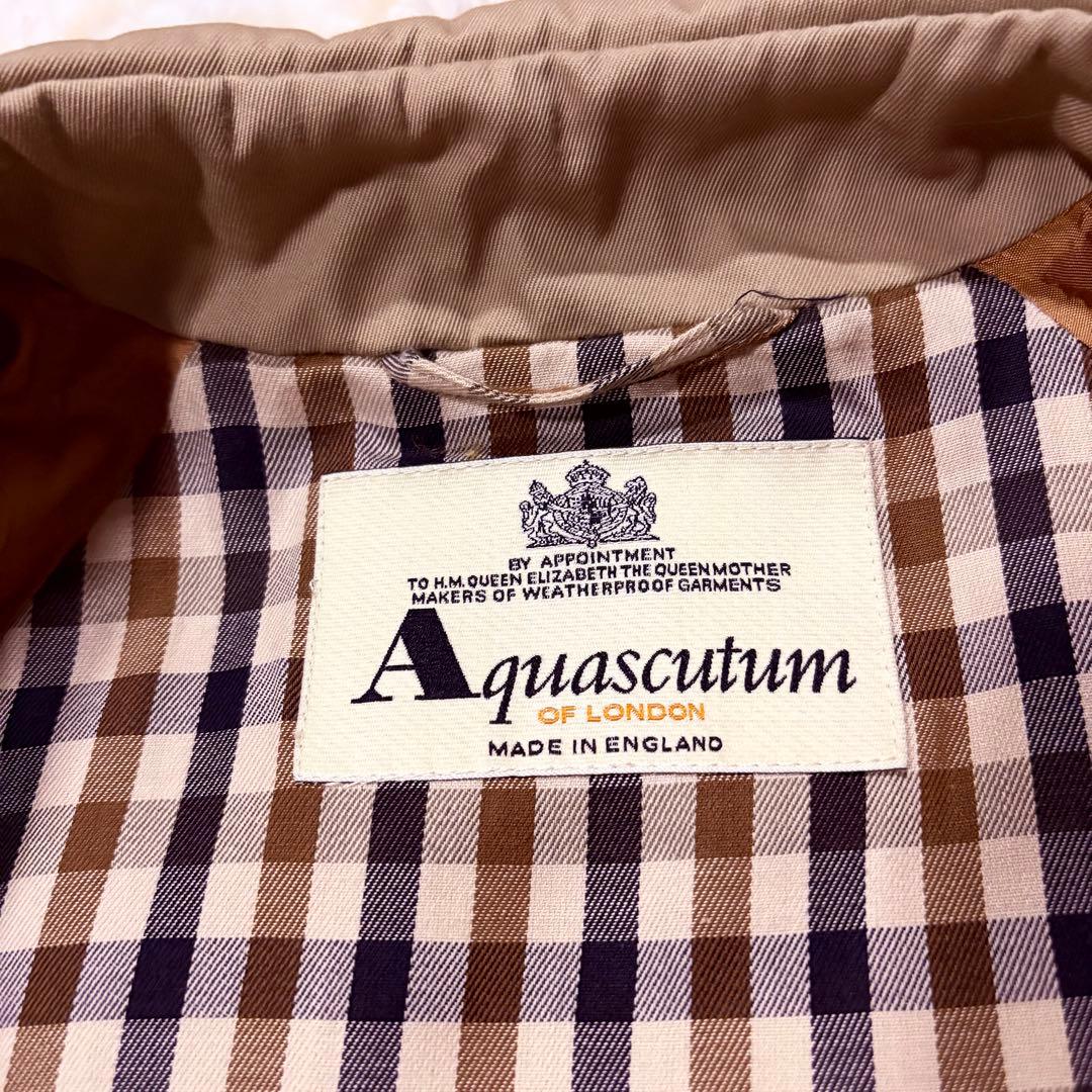 極美品★アクアスキュータム トレンチコート ベージュ 英国製 XL