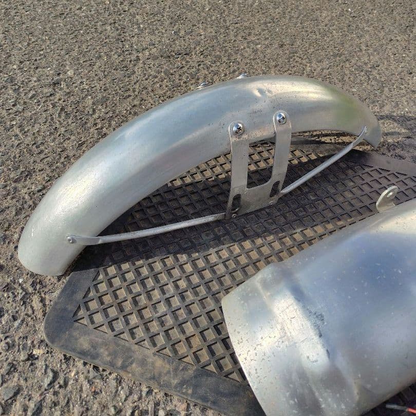 SR400 SR500 アルミフェンダー フロント リア 社外テールランプ付き