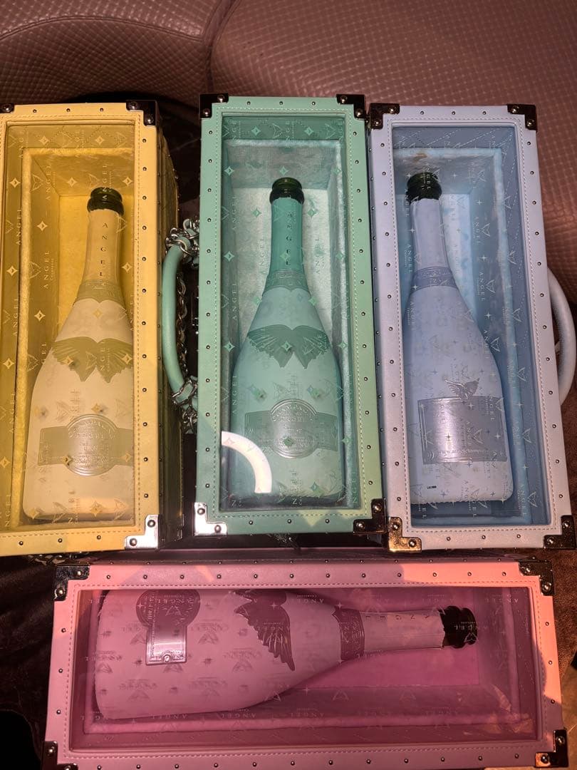 美品　エンジェル　シャンパン　ドゥミセック　ブルー　ピンク　グリーン　イエロー