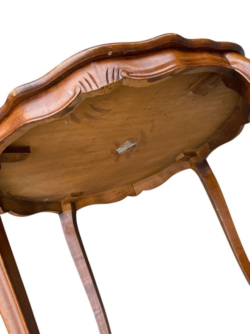 アンティーク シンプル テーブル インテリア 北欧 木 木製 象嵌 猫脚