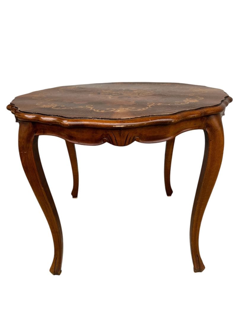 アンティーク シンプル テーブル インテリア 北欧 木 木製 象嵌 猫脚