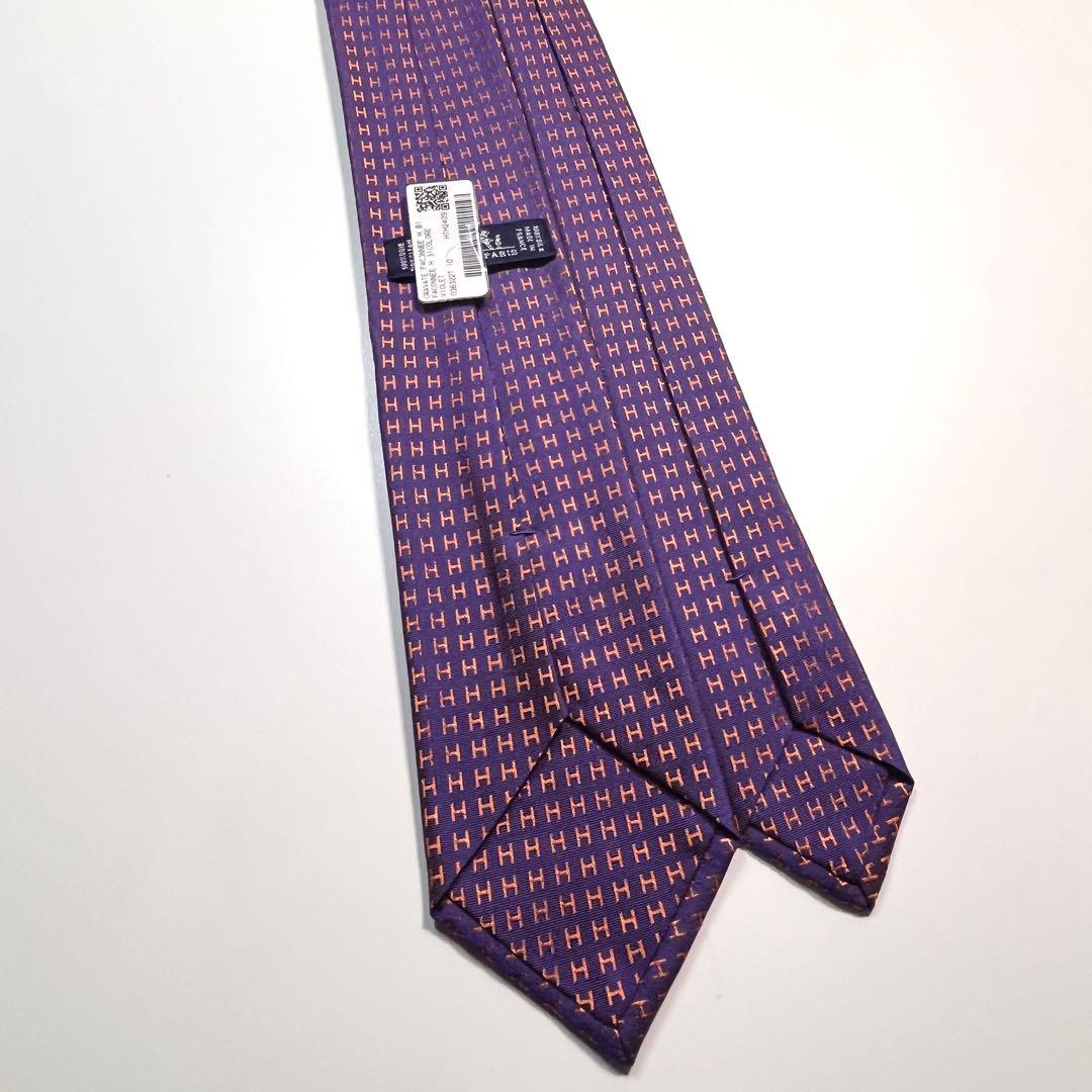 希少色✨未使用✨HERMES エルメス　ネクタイ　ファソネ H柄　高級シルク