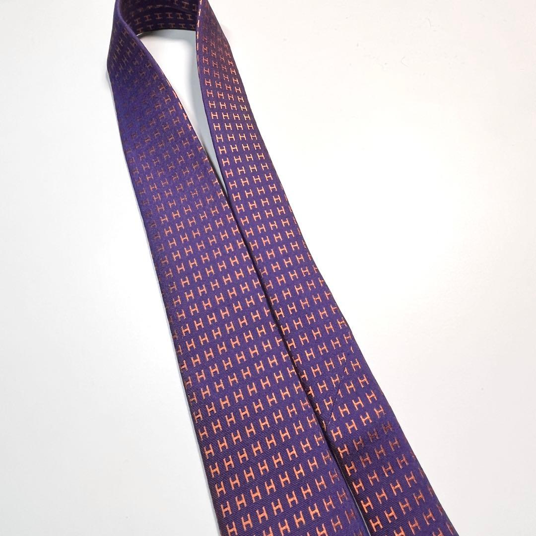 希少色✨未使用✨HERMES エルメス　ネクタイ　ファソネ H柄　高級シルク