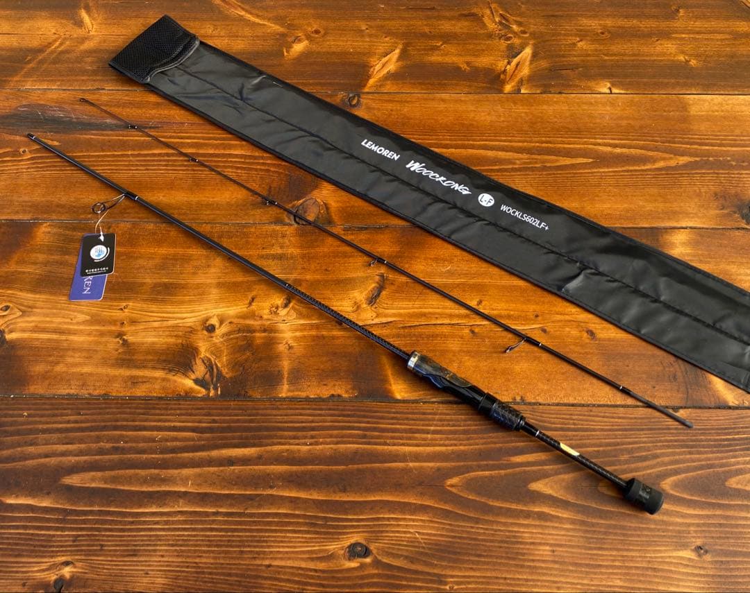 超軽量　カーボンロッド　スピニングロッド　S602L バスロッド　ウッドグリップ