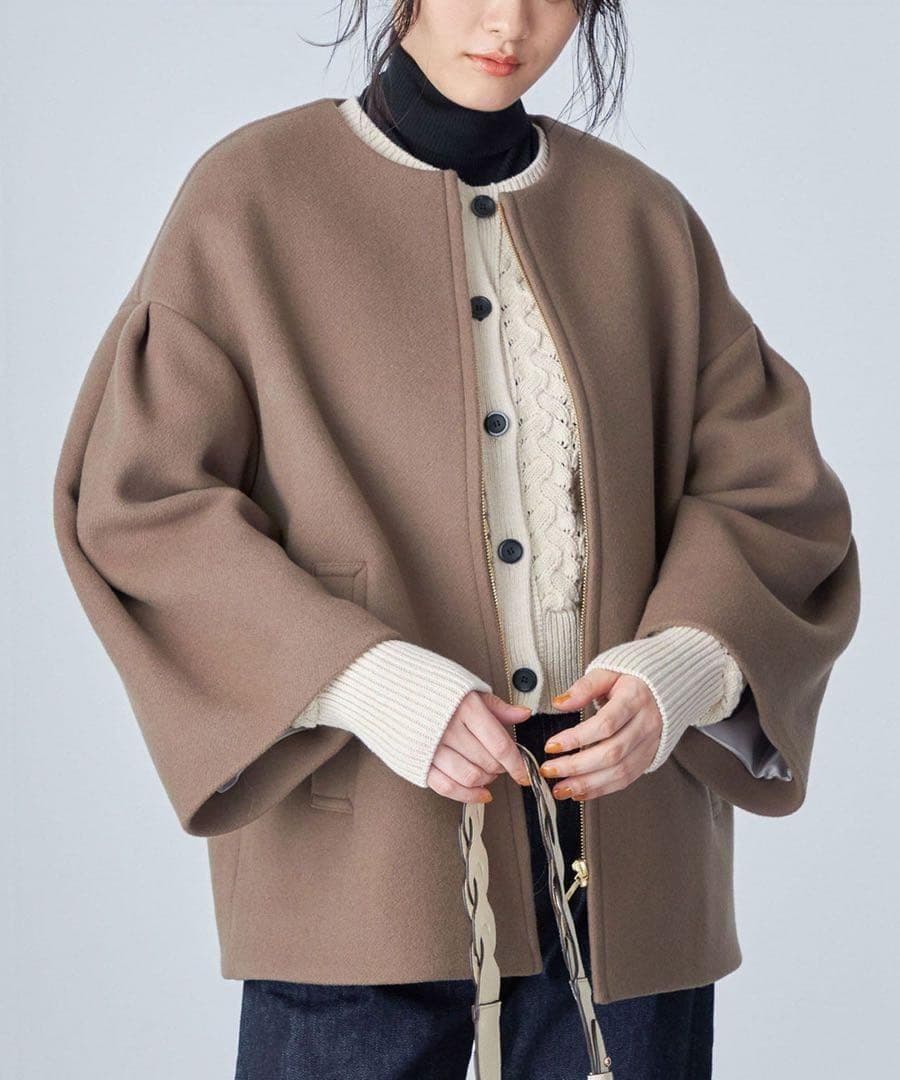 美品✨SHIPS Bellandi SUPER130 コクーン ショート コート