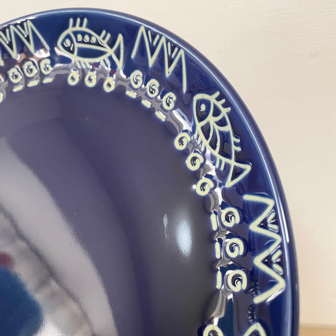 ★美品★ ミッチャム 藤井風　パスタ皿4枚　おまけ付 アラビアンブルー 魚柄