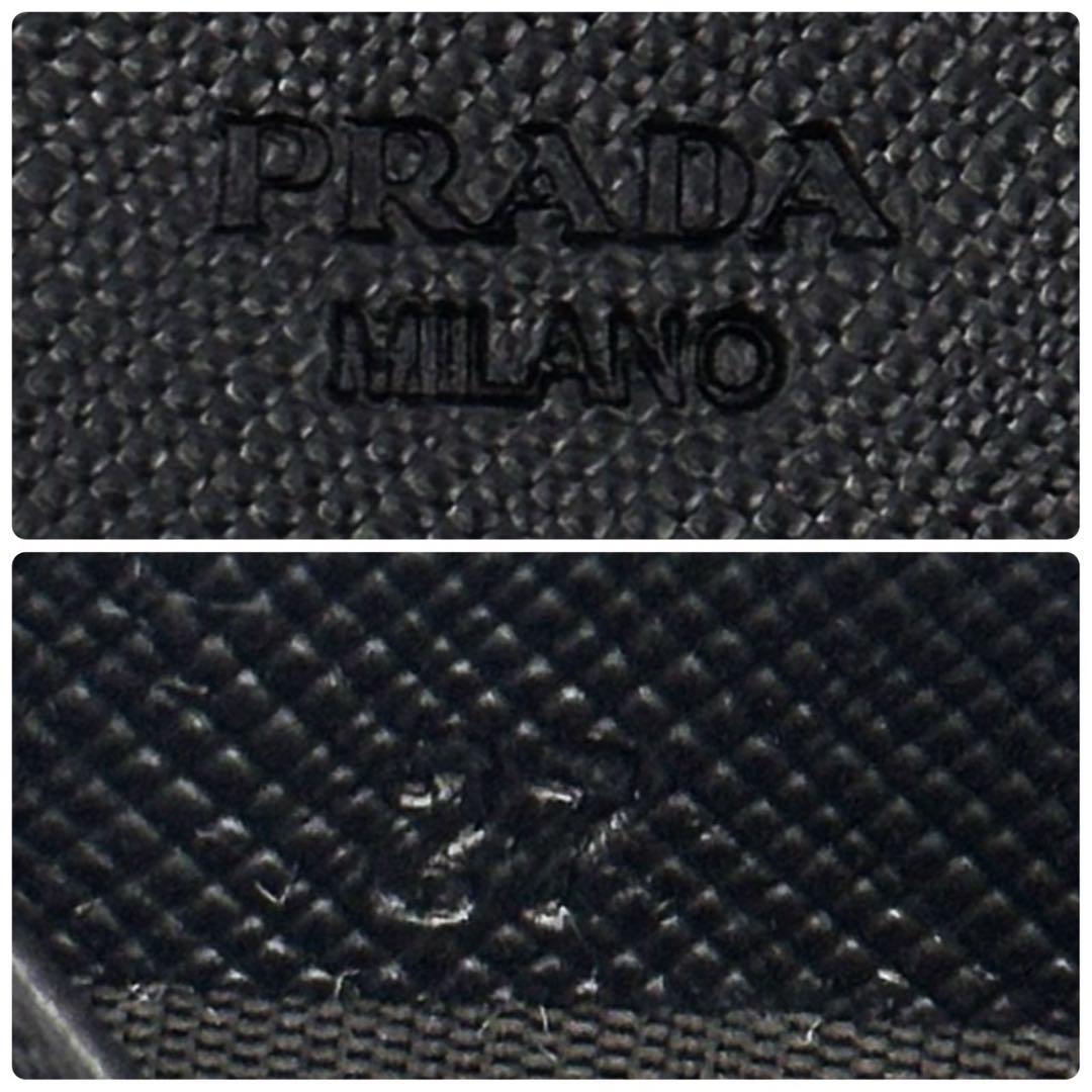 美品 プラダ サフィアーノ マネークリップ 財布 札入れ カード コンパクト 黒