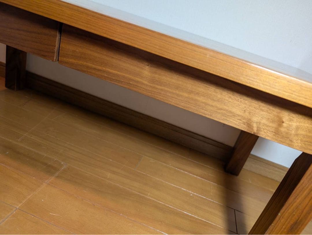 ■送料込■無印良品 無垢材ローテーブル ウォールナット デスク 机廃盤家具