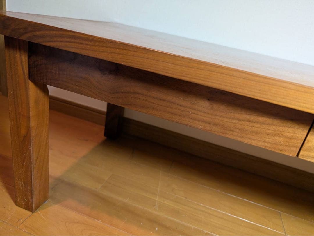 ■送料込■無印良品 無垢材ローテーブル ウォールナット デスク 机廃盤家具