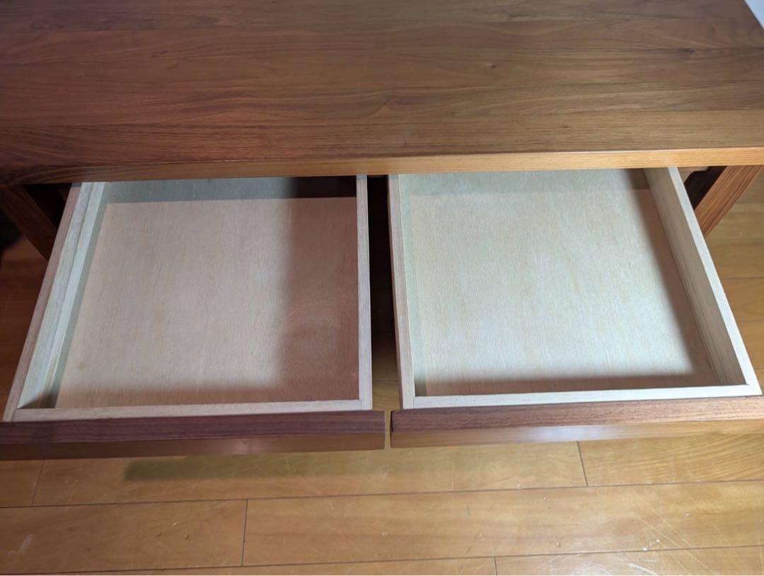 ■送料込■無印良品 無垢材ローテーブル ウォールナット デスク 机廃盤家具