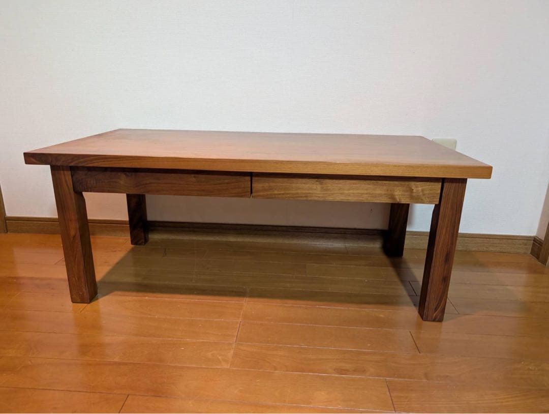 ■送料込■無印良品 無垢材ローテーブル ウォールナット デスク 机廃盤家具