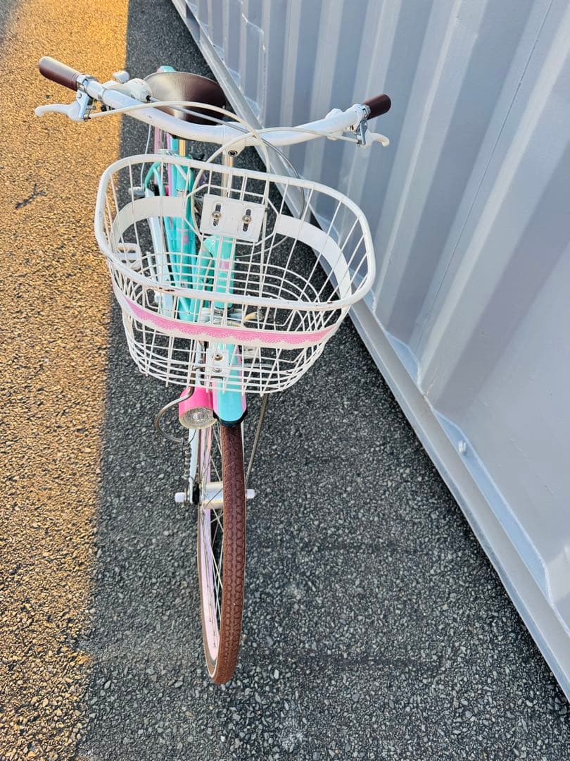 福岡発 ミントグリーン系 自転車 26インチ 軽量 通学 通勤 家庭用