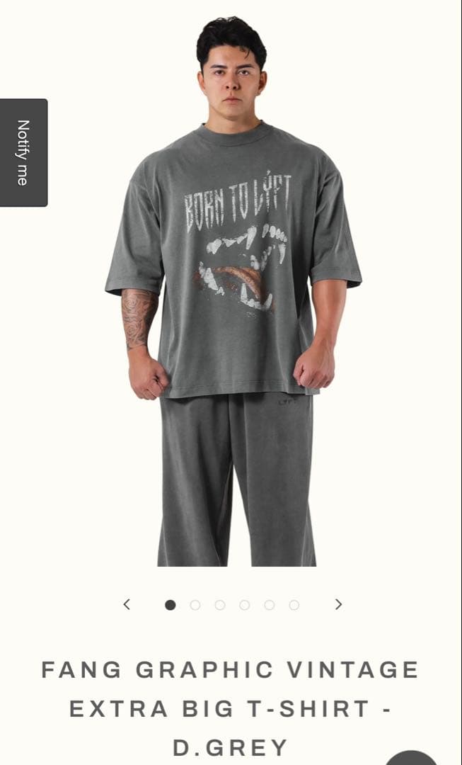 横川着用 LÝFT FANG GRAPHIC VINTAGE Tシャツ M