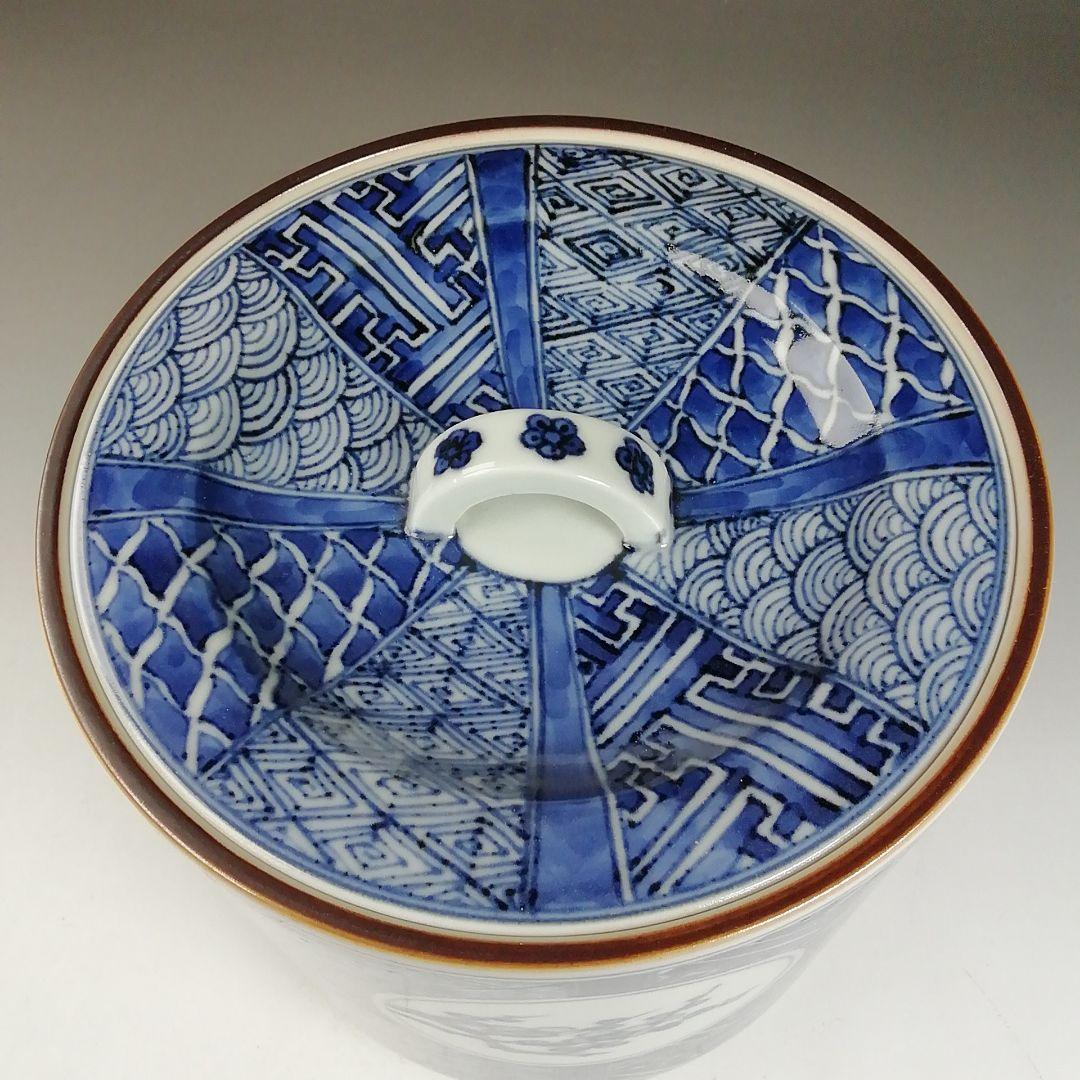 Ｗ１９０　水指　『祥瑞面取四君子画』『清閑寺窯　杉田祥平 造』　共箱　茶道具