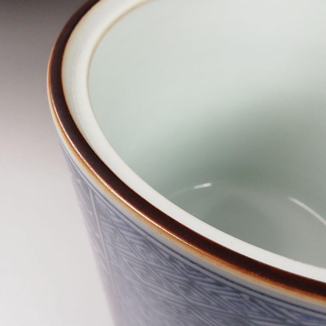 Ｗ１９０　水指　『祥瑞面取四君子画』『清閑寺窯　杉田祥平 造』　共箱　茶道具