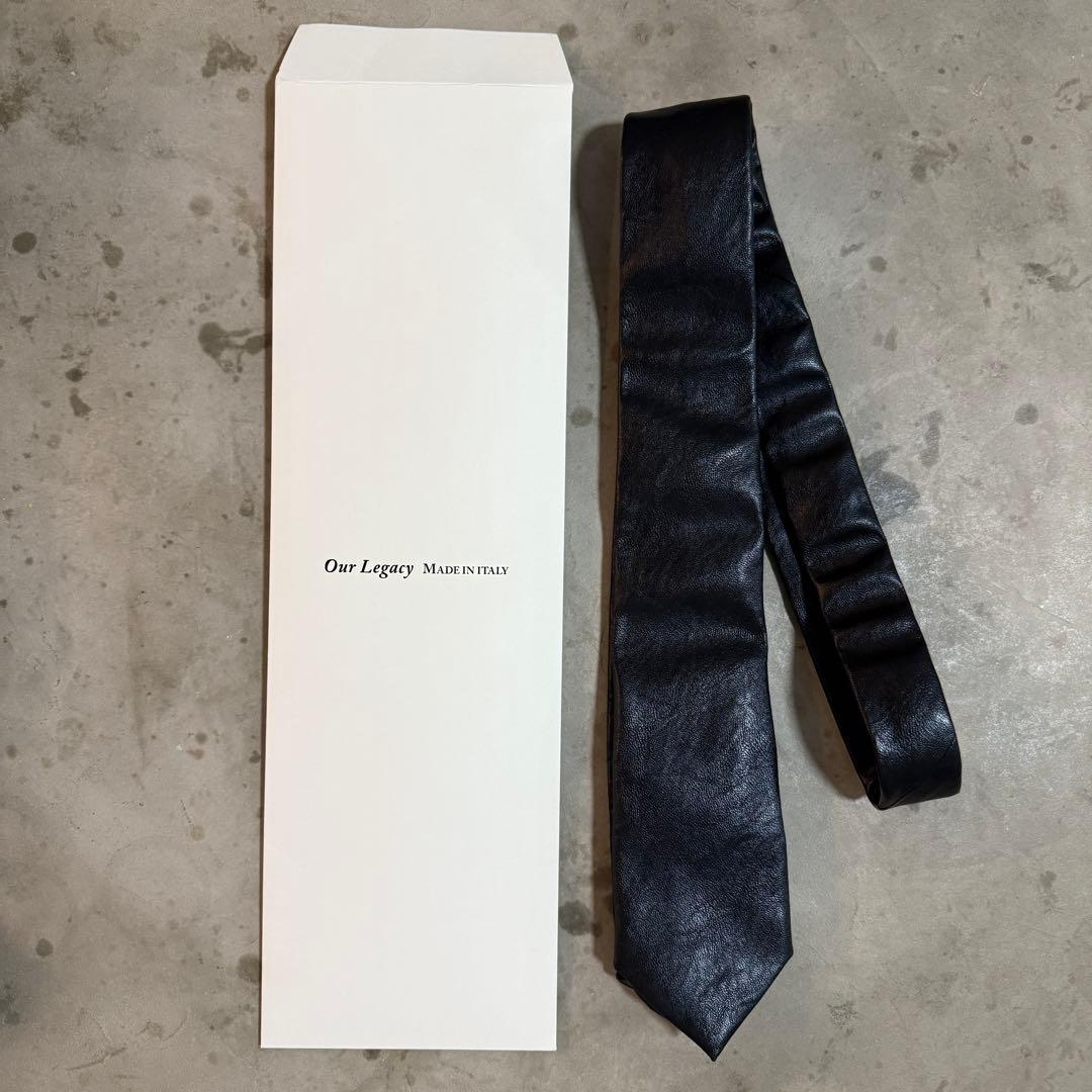OUR LEGACY TIE BLACK LEATHER レザータイ