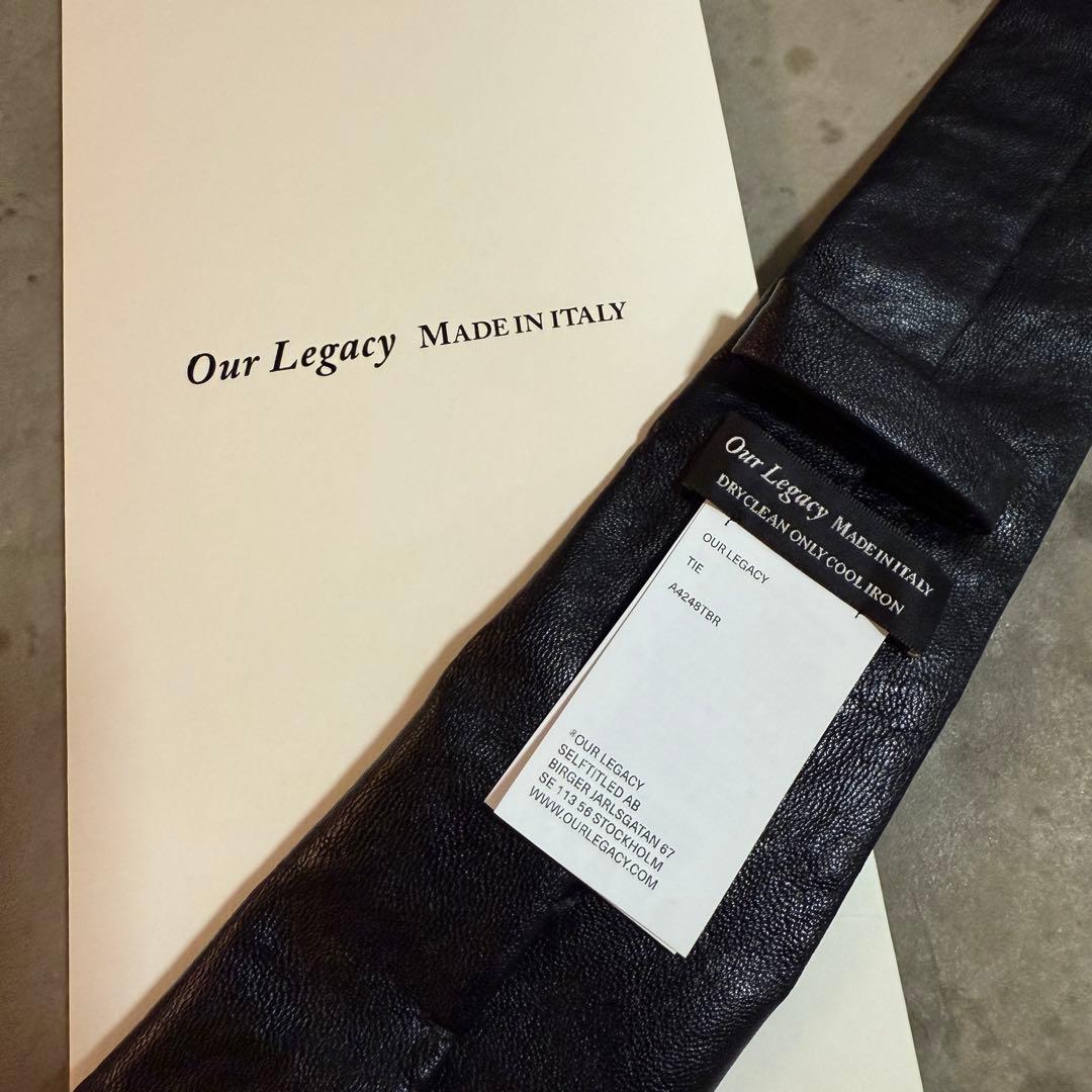OUR LEGACY TIE BLACK LEATHER レザータイ