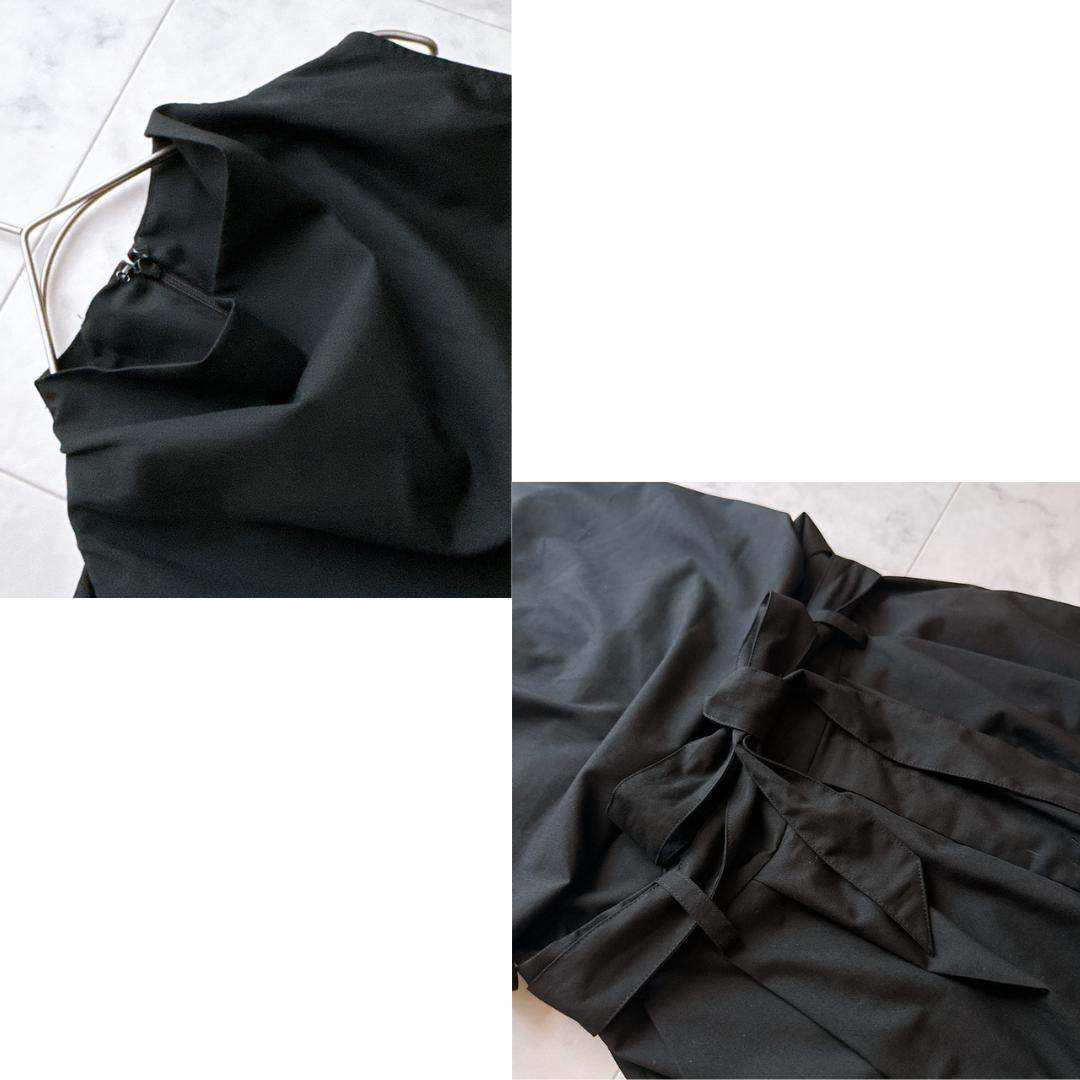 美品　ETRE TOKYO ドレープハイネックノースリオールインワン　S 黒