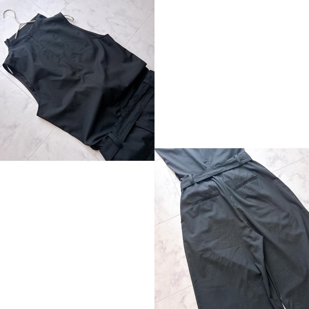 美品　ETRE TOKYO ドレープハイネックノースリオールインワン　S 黒