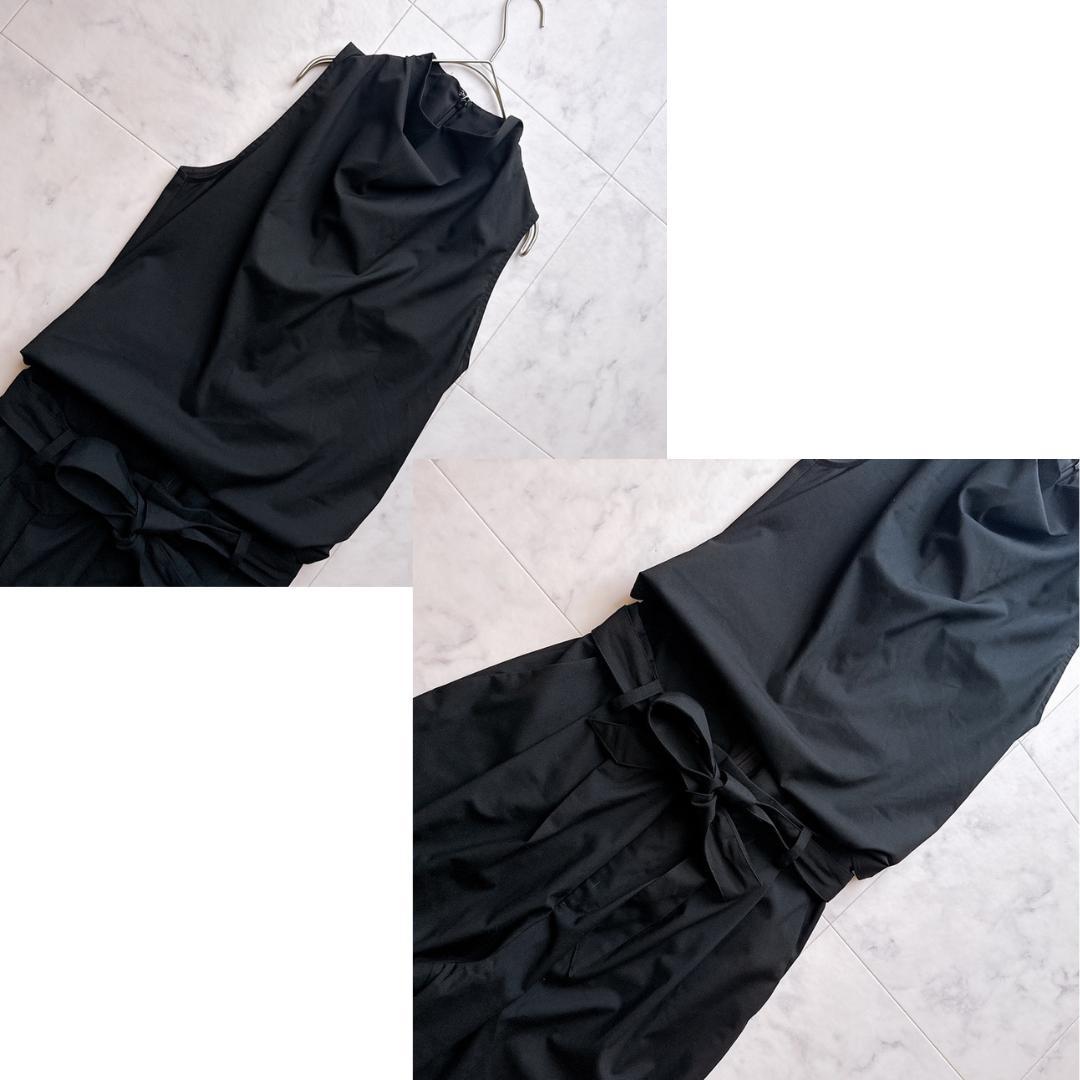 美品　ETRE TOKYO ドレープハイネックノースリオールインワン　S 黒