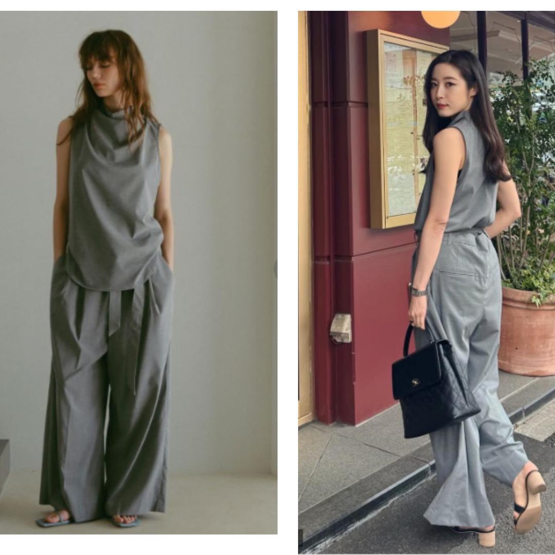 美品　ETRE TOKYO ドレープハイネックノースリオールインワン　S 黒