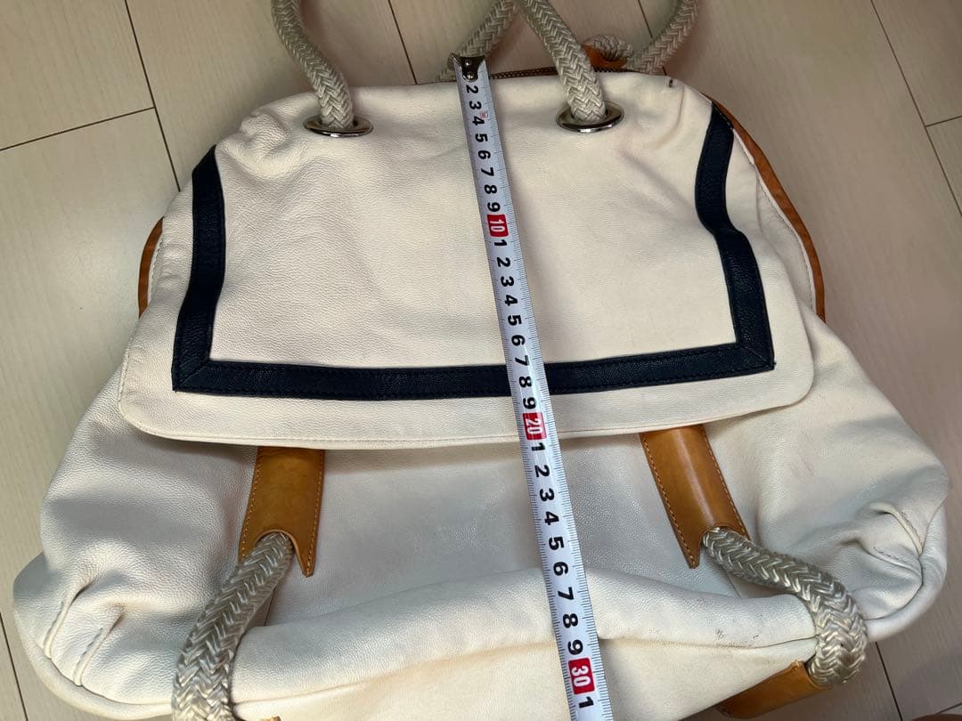 ア*ス様 ムータマリン　バッグ　クリートセーラーバッグ　ゴート革　ホワイト