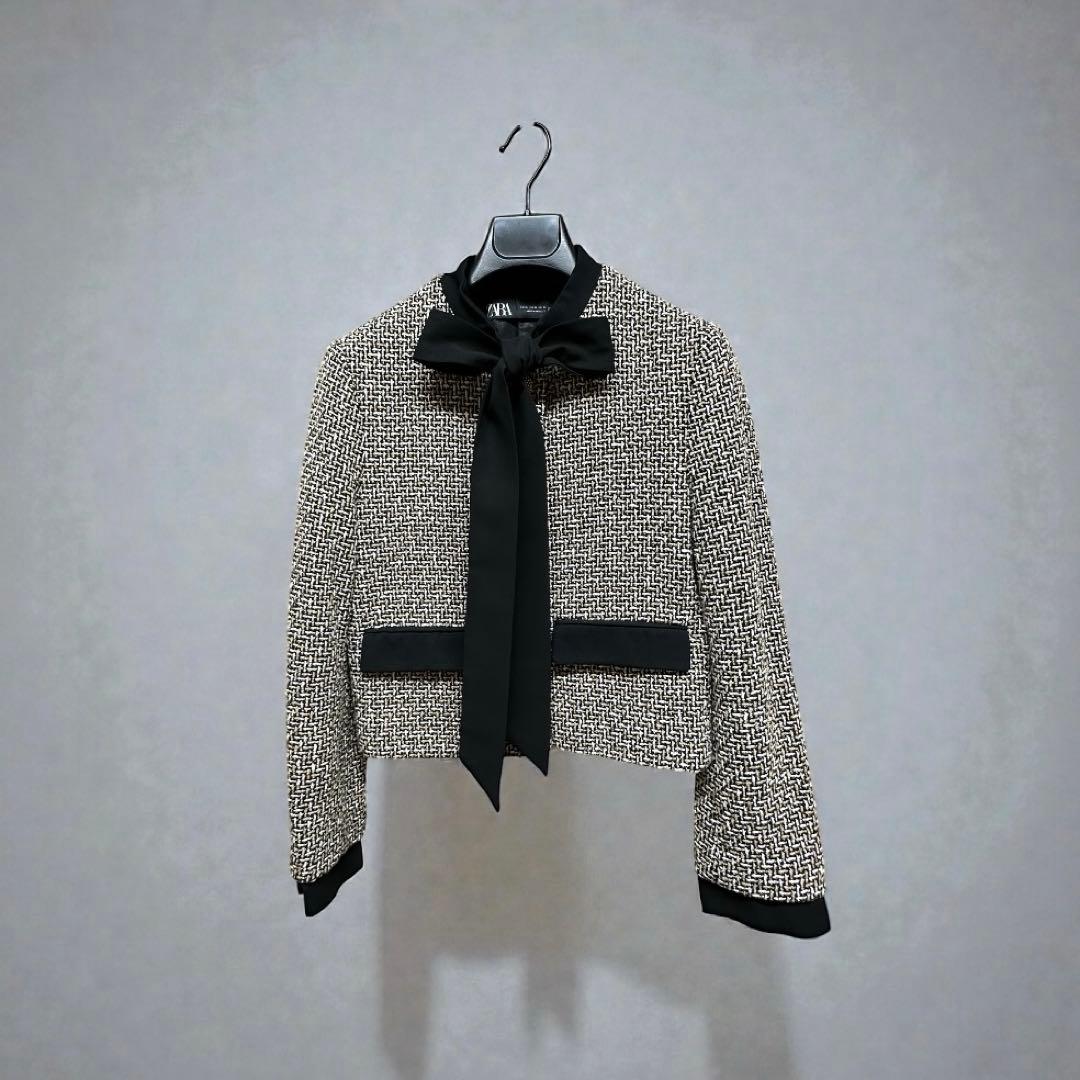 さ*ら様 【極美品】ZARA♡韓国風ツイードショートジャケット/XSサイズ/秋冬