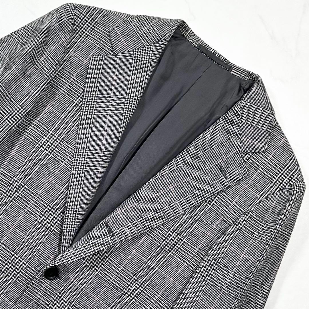 未使用級 定価16万◎ブリッラ ドーメル 3ピース グレンチェック グレー 44