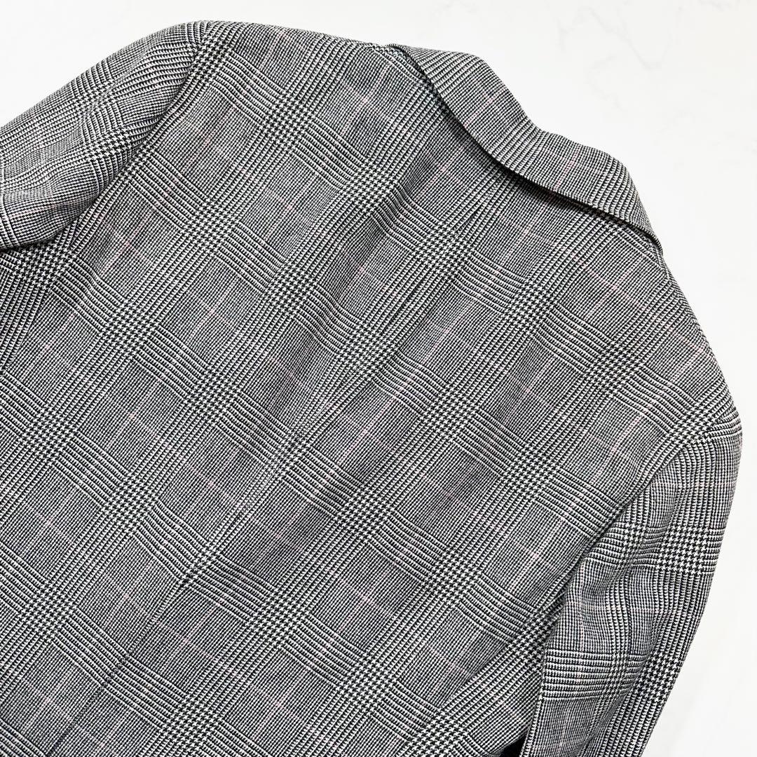 未使用級 定価16万◎ブリッラ ドーメル 3ピース グレンチェック グレー 44