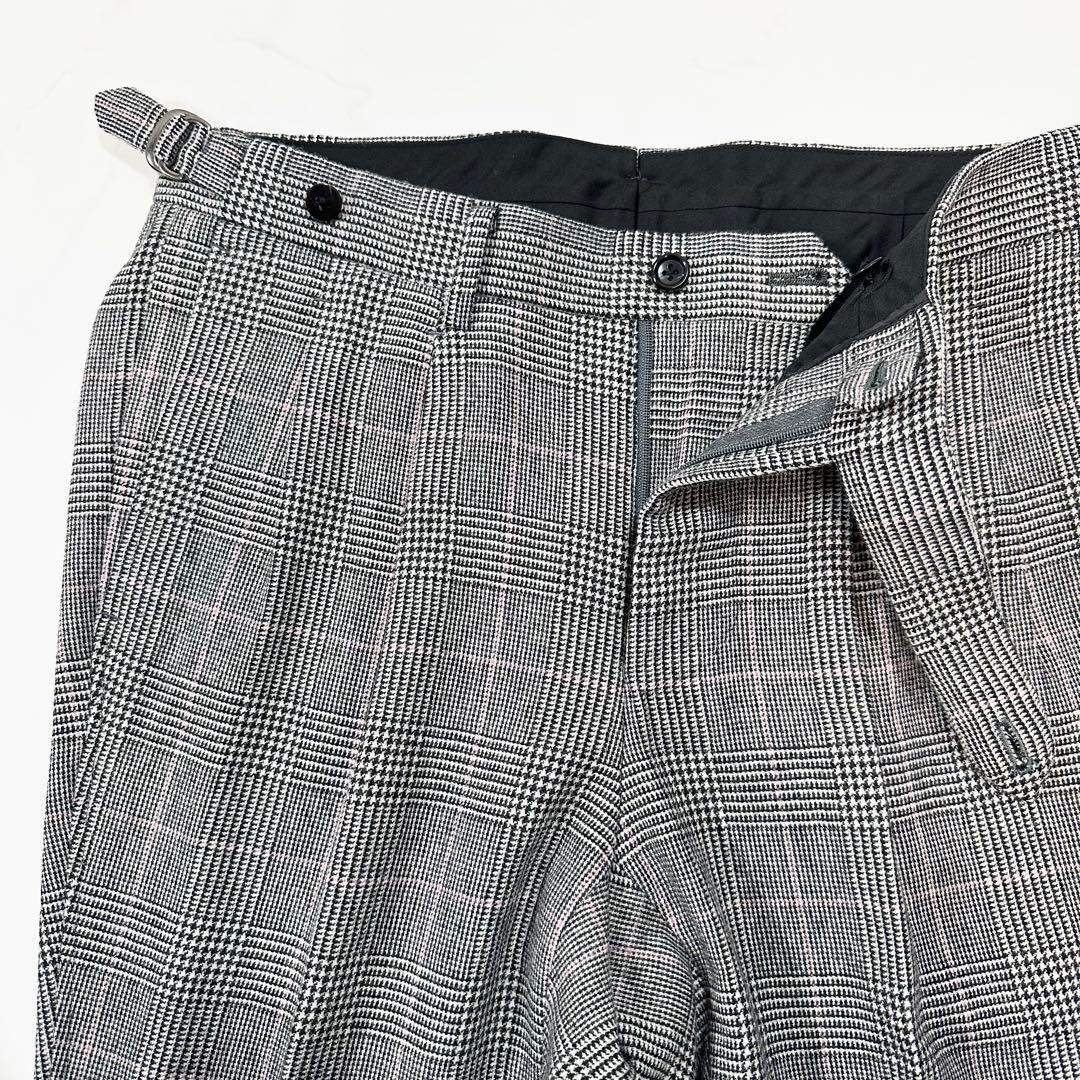 未使用級 定価16万◎ブリッラ ドーメル 3ピース グレンチェック グレー 44