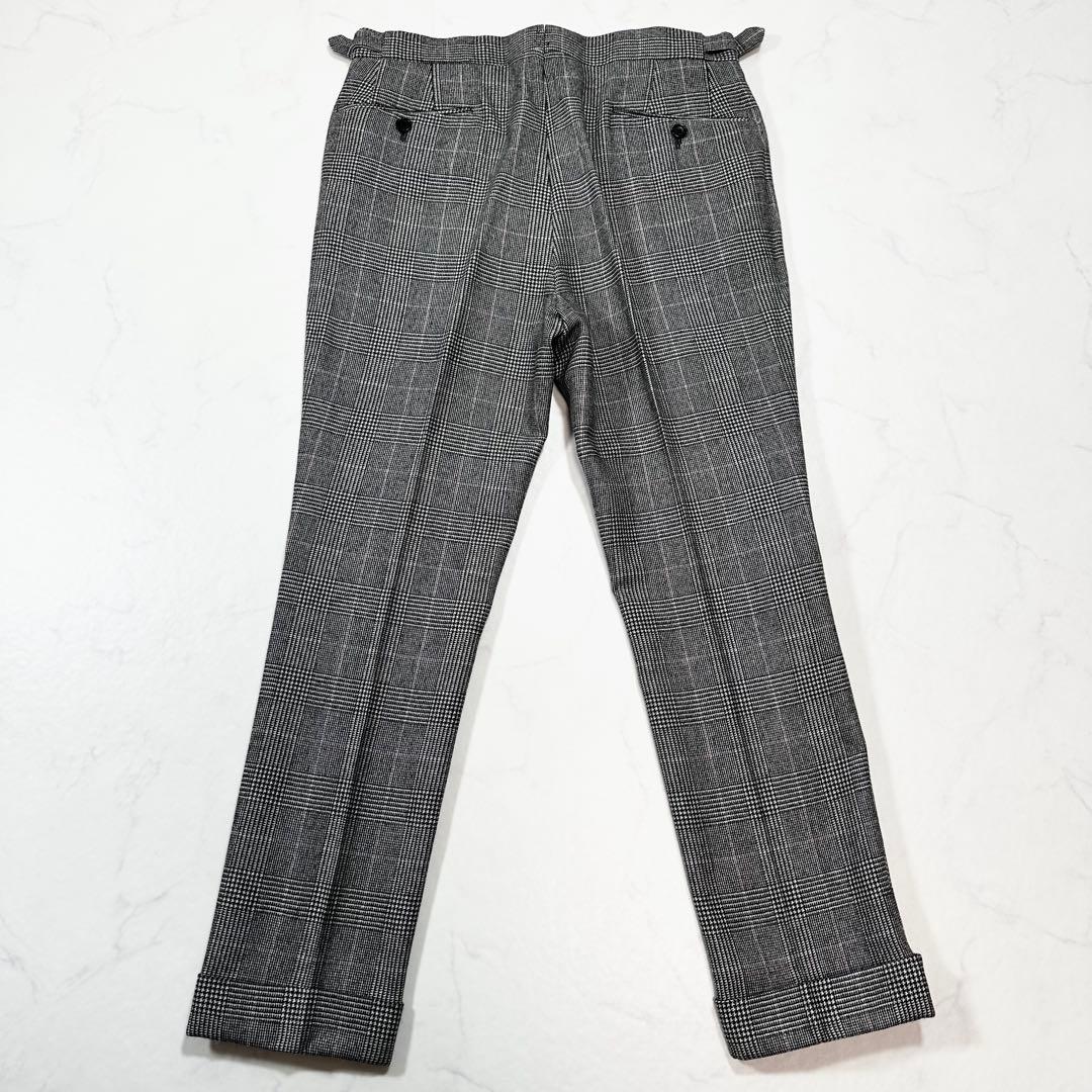 未使用級 定価16万◎ブリッラ ドーメル 3ピース グレンチェック グレー 44