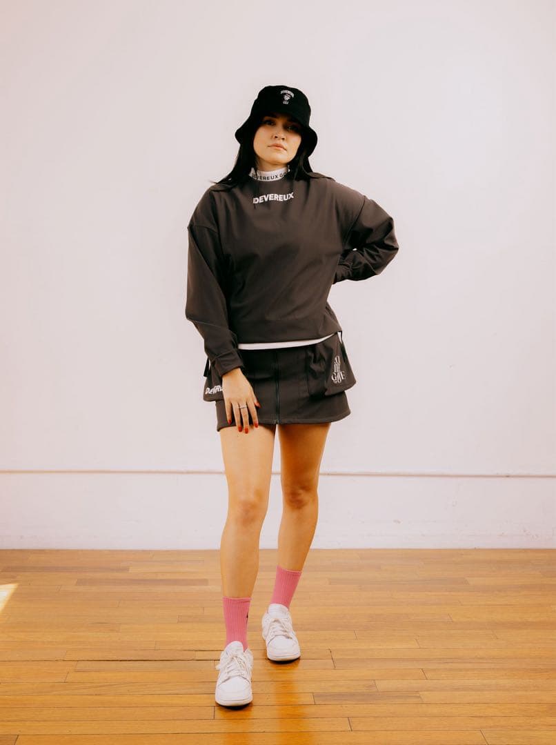 DEVEREUX GOLF（デヴァローゴルフ）フロントジップスカート チャコール