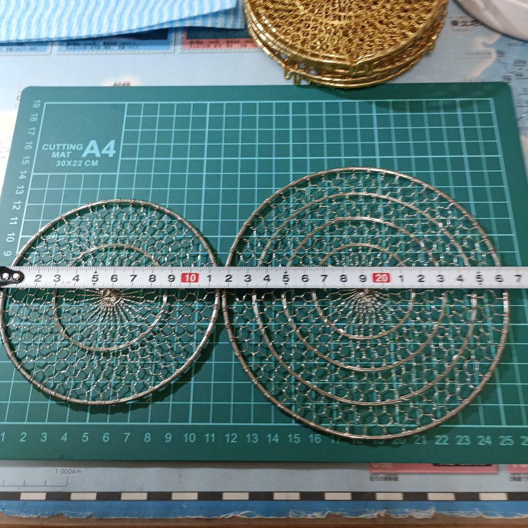 金網足有り（4寸）8枚、銀網（4寸）8枚、銀網（5寸）8枚のまとめ売り