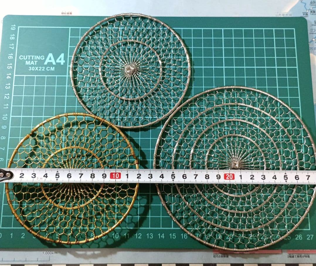 金網足有り（4寸）8枚、銀網（4寸）8枚、銀網（5寸）8枚のまとめ売り