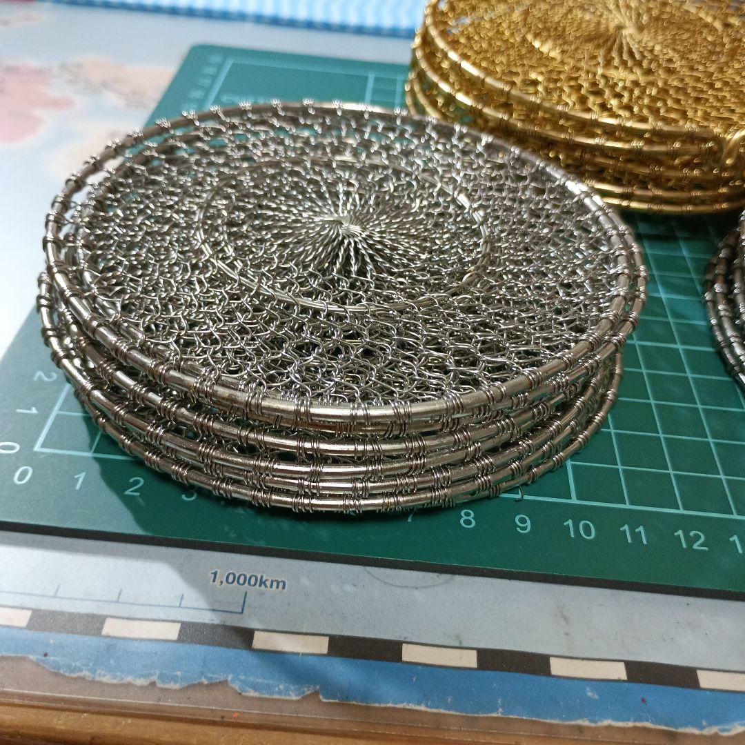 金網足有り（4寸）8枚、銀網（4寸）8枚、銀網（5寸）8枚のまとめ売り