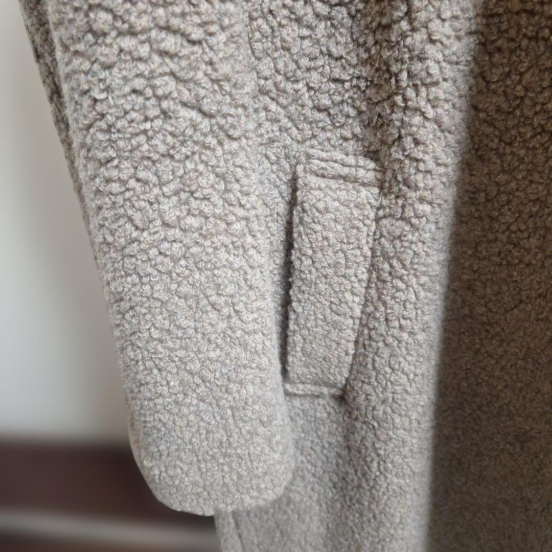 めぐ【新品タグ付】23区　ボアジャージーノーカラーコート　38