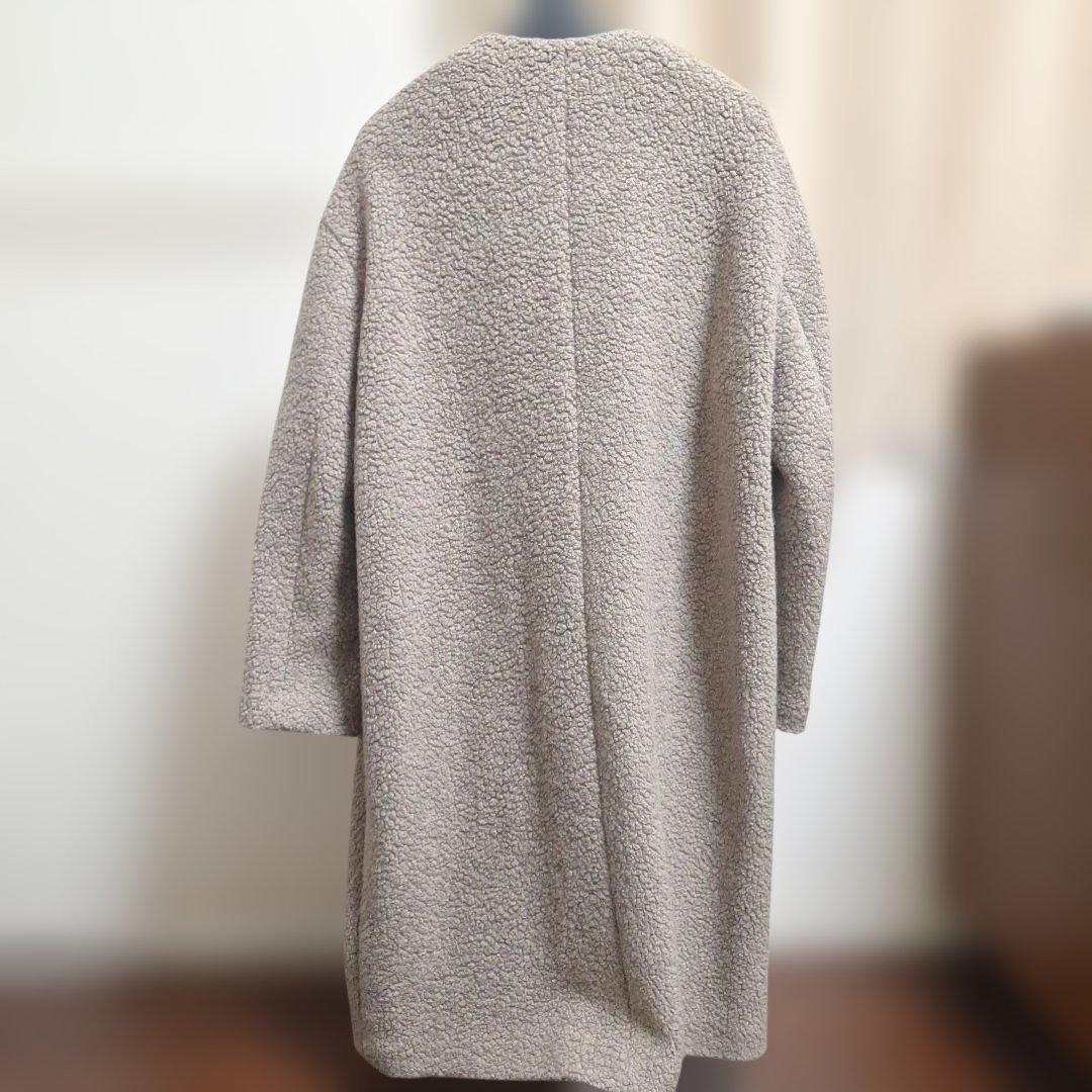 めぐ【新品タグ付】23区　ボアジャージーノーカラーコート　38