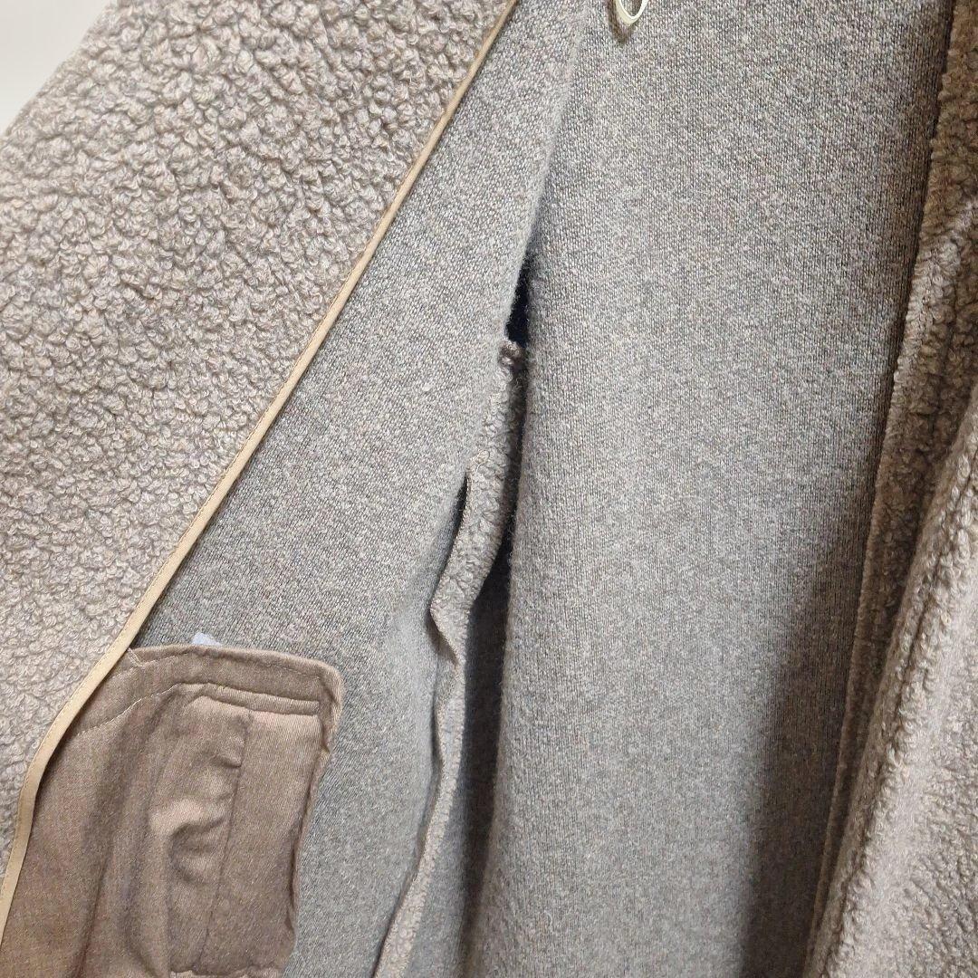 めぐ【新品タグ付】23区　ボアジャージーノーカラーコート　38