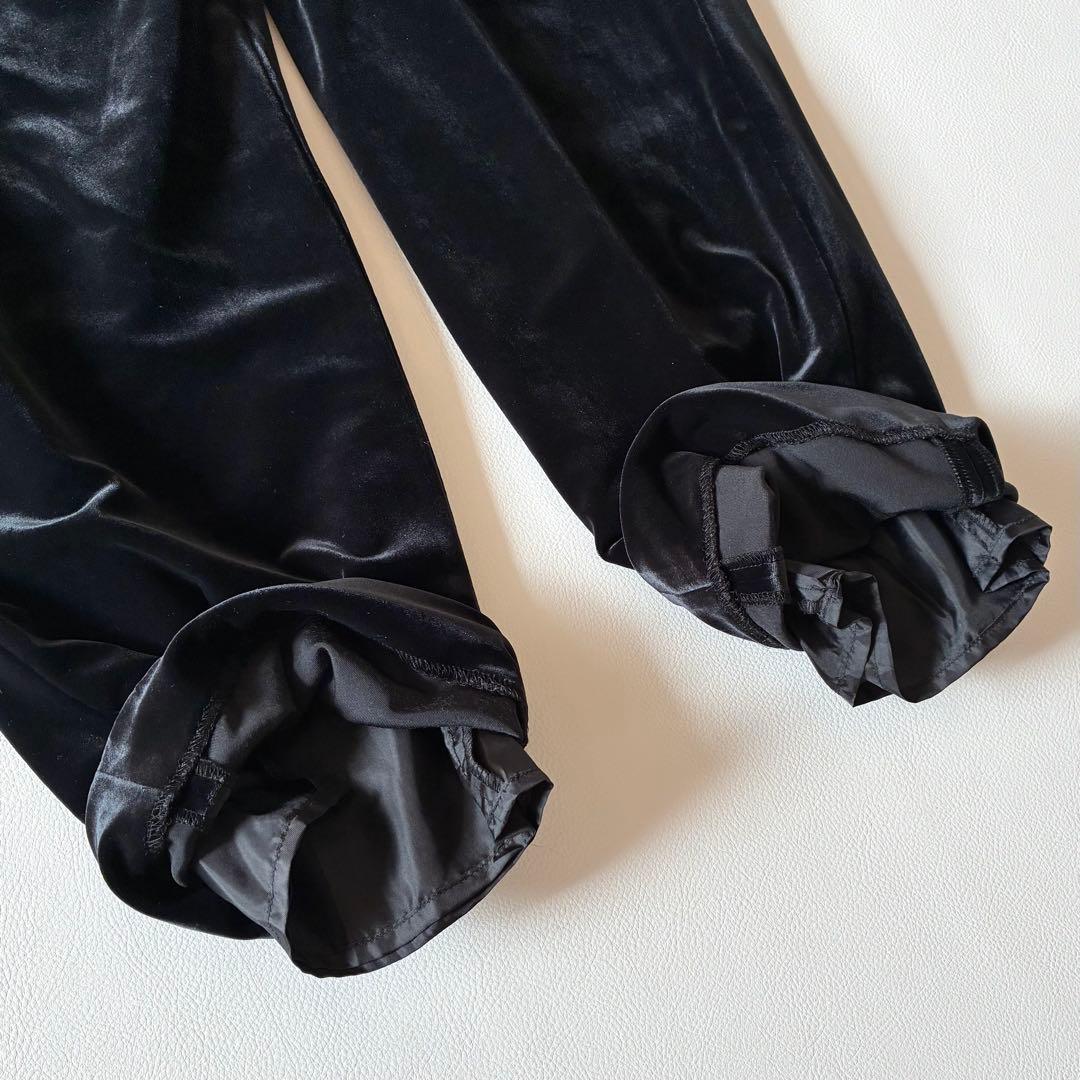 OHGA オーガ　ベロアパンツ　ドロストパンツ　ブラック　S