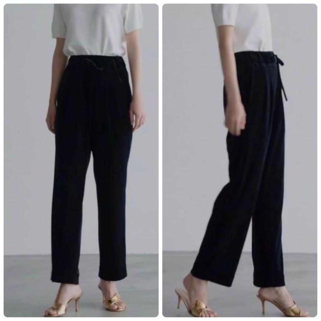 OHGA オーガ　ベロアパンツ　ドロストパンツ　ブラック　S