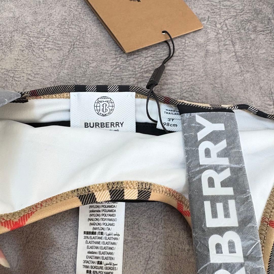 ラスト１【新品】BURBERRY キッズ ビキニ 水着 ロゴ×チェック 3Y