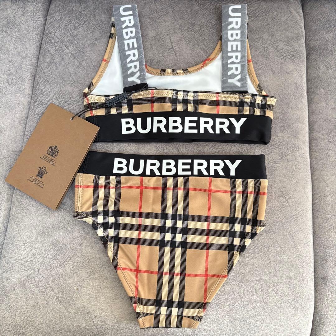 ラスト１【新品】BURBERRY キッズ ビキニ 水着 ロゴ×チェック 3Y