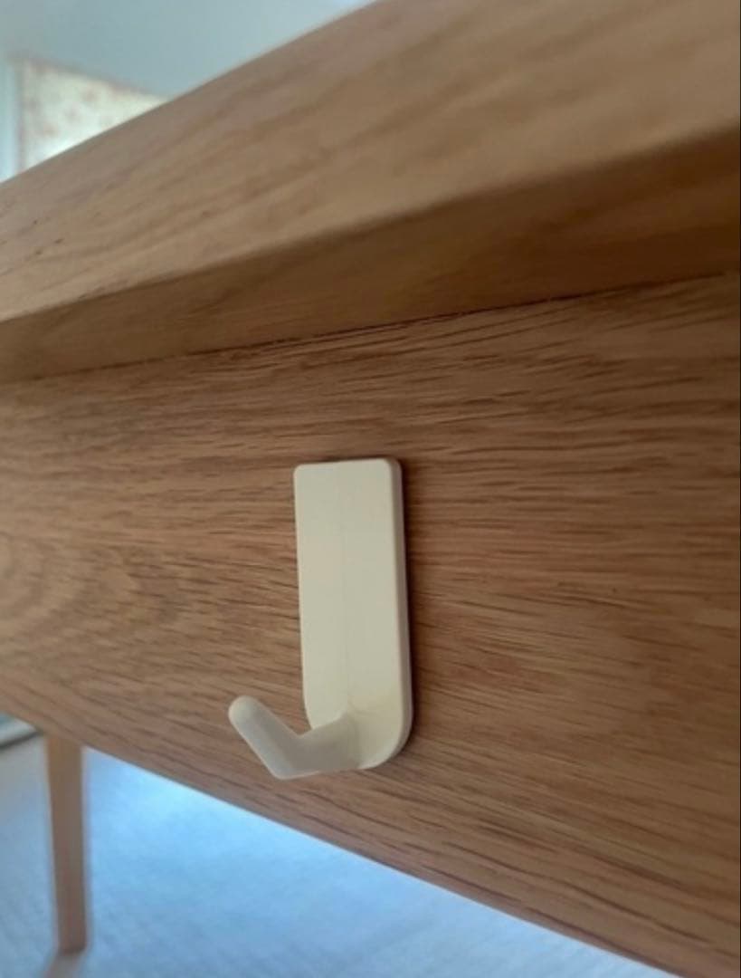 無印良品 木製デスク 110cm オーク材 引き出し・フック付き