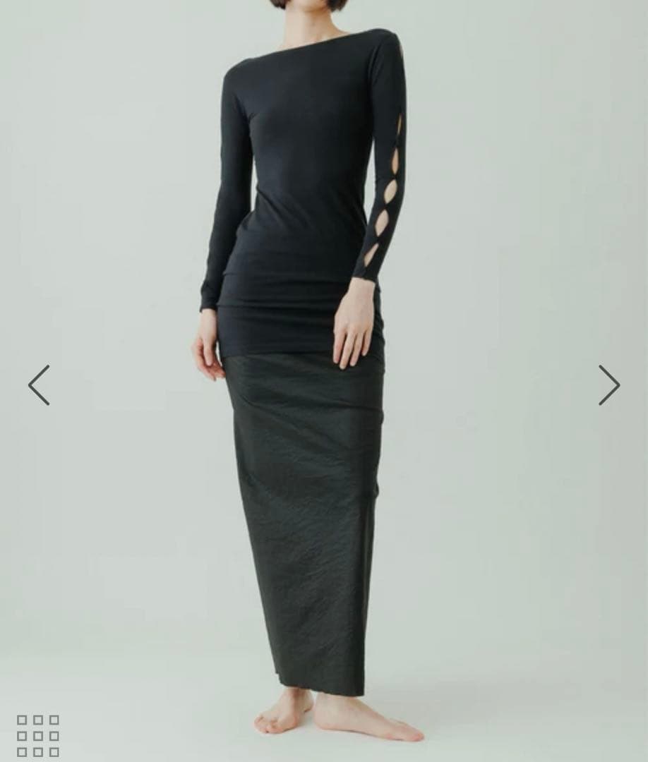 ワンピース yo biotop open sleeve cotton mini dress